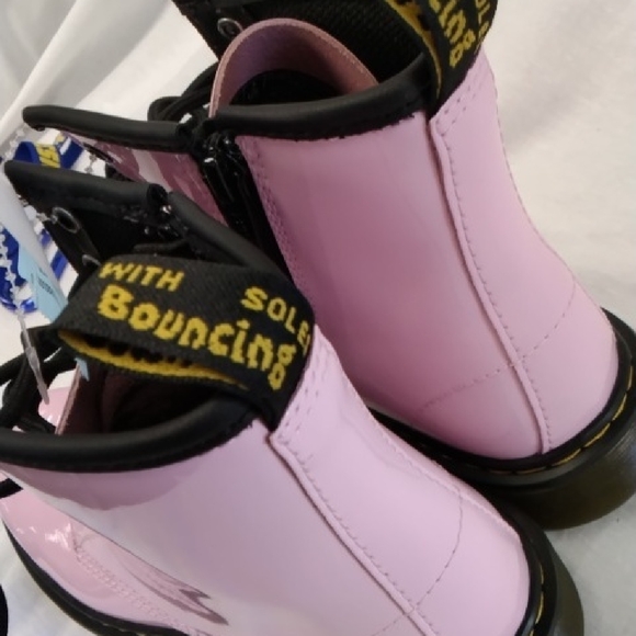 Dr. Martens Glossy Pink and Black Boots - Picture 9 of 10